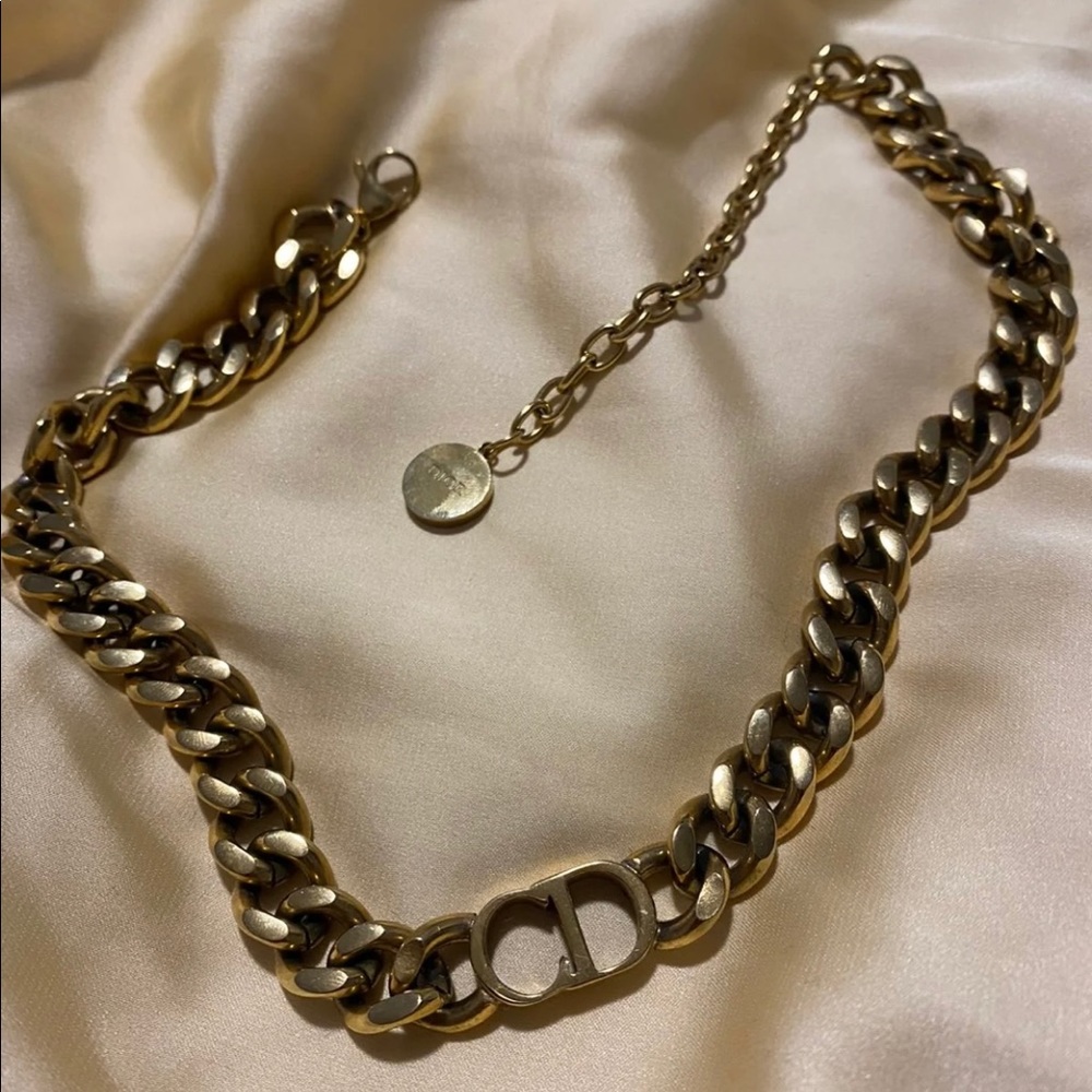Dior chain link choker necklace